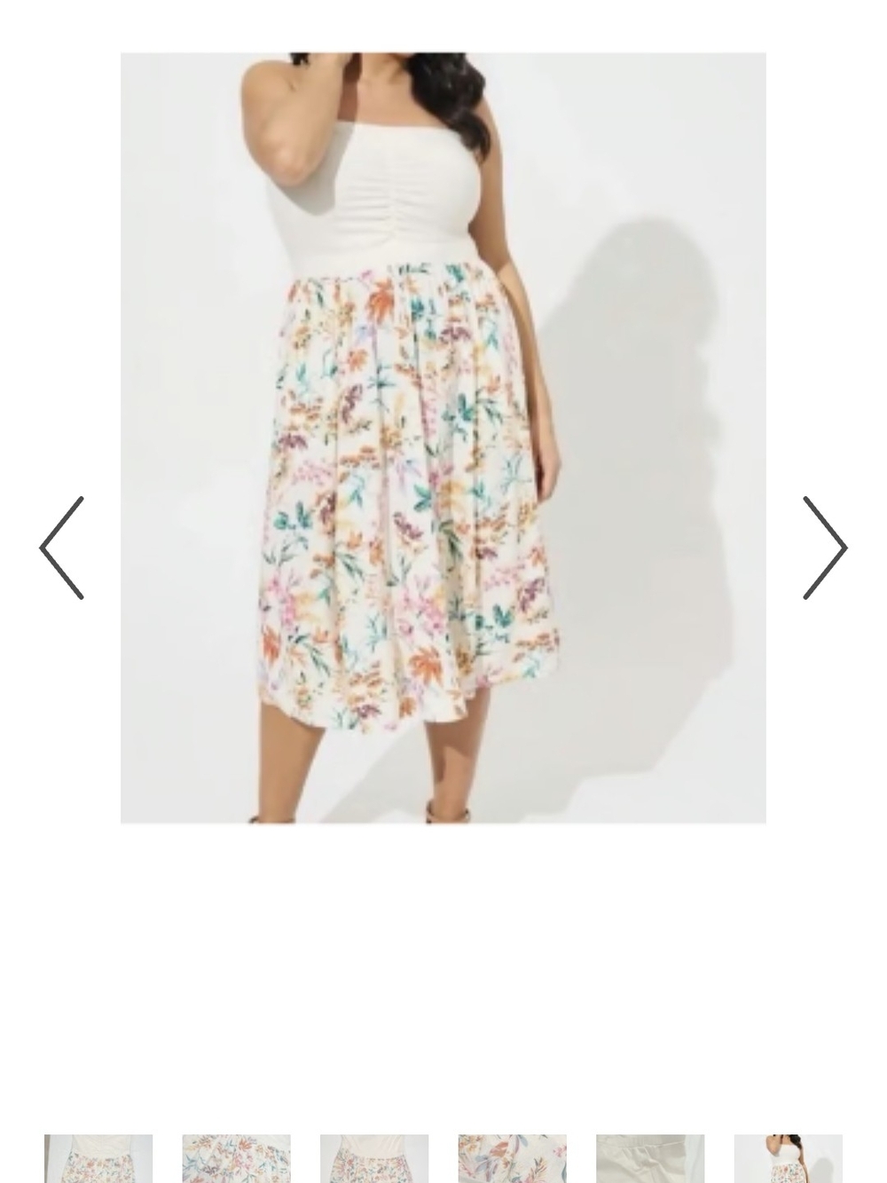 New Torrid 2 Tropical Floral Strapless Dress Plus Size 2 X